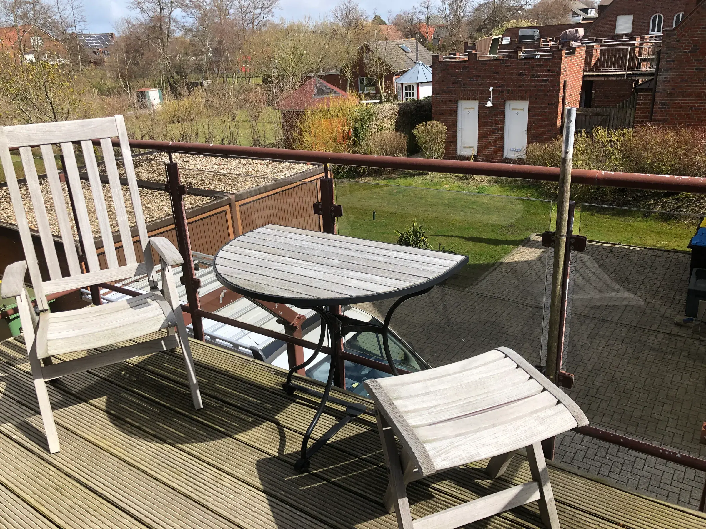 Balkon der Ferienwohnung Baltrum mit Blick ins Grüne