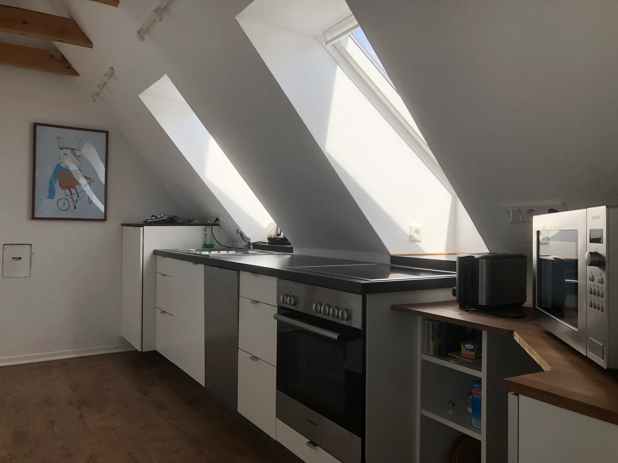 Essplatz in der Küche der Ferienwohnung Langeoog
